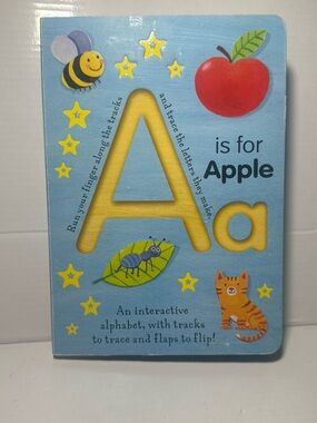 Interactive Alphabet Board Book - A is for Apple (Blue)
